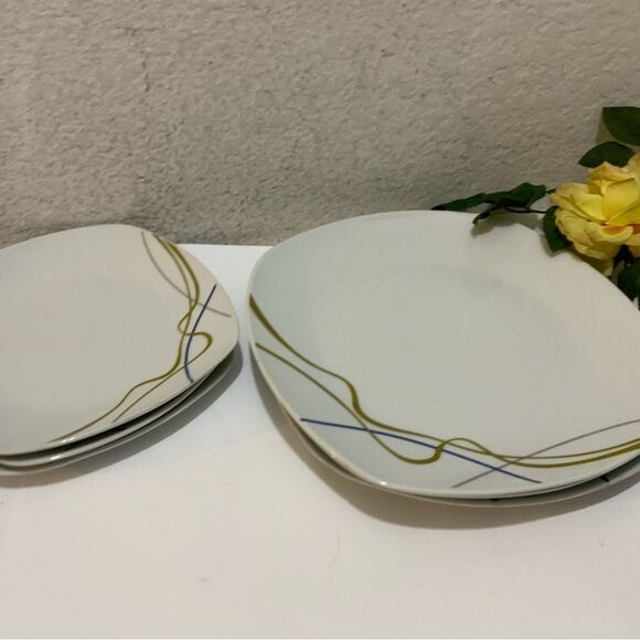 Tabletops Gallery 360 ceramic 3 dinner plates 10” & 3 salad plates 7” - Picture 2 of 8